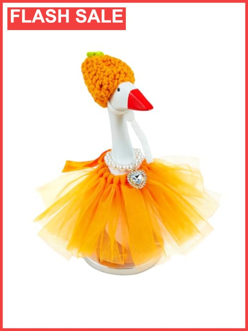 7 Inch Desk Goose Thanksgiving Outfit Tutu Dress Knit Hat Necklace Set